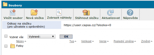 Přehled složek Capsa.cz