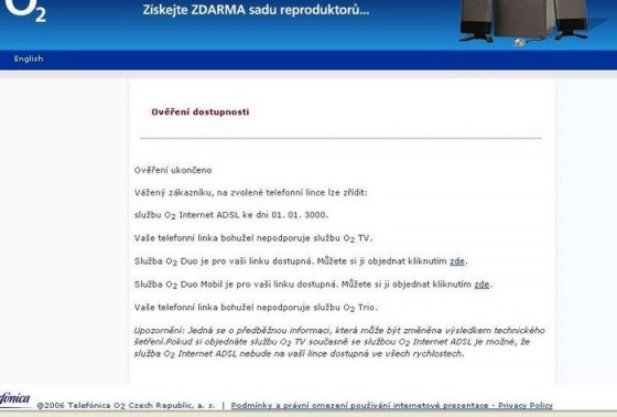 Dostupnost ADSL v roce 3000