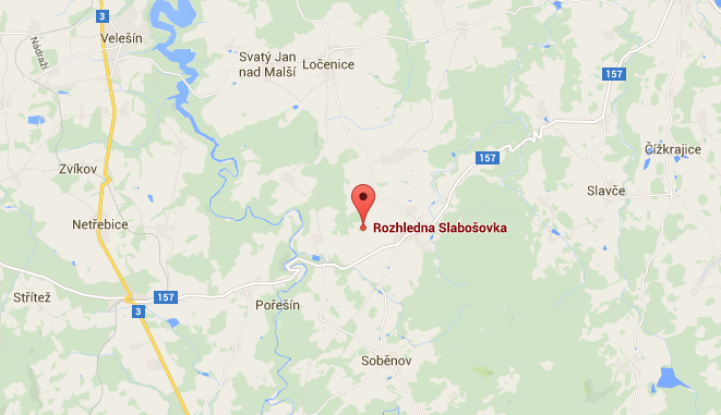 Rozhledna Slabošovka - mapa